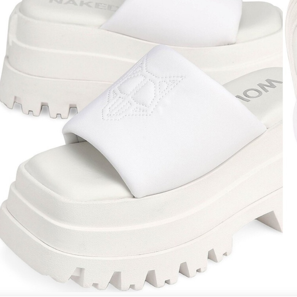 NAKED WOLFE Delicious Sandals Platform Shoes in White NEW - Picture 4 of 16